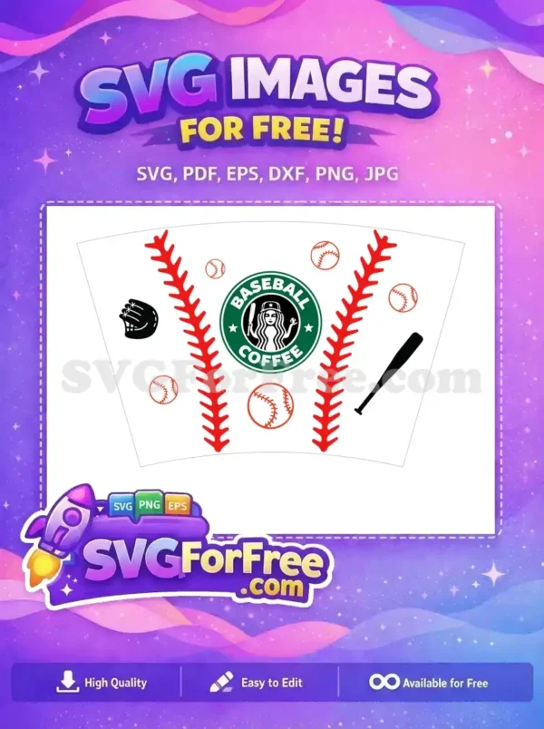 Free Baseball Glove Free Baseball Starbucks Coffee Free SVG
