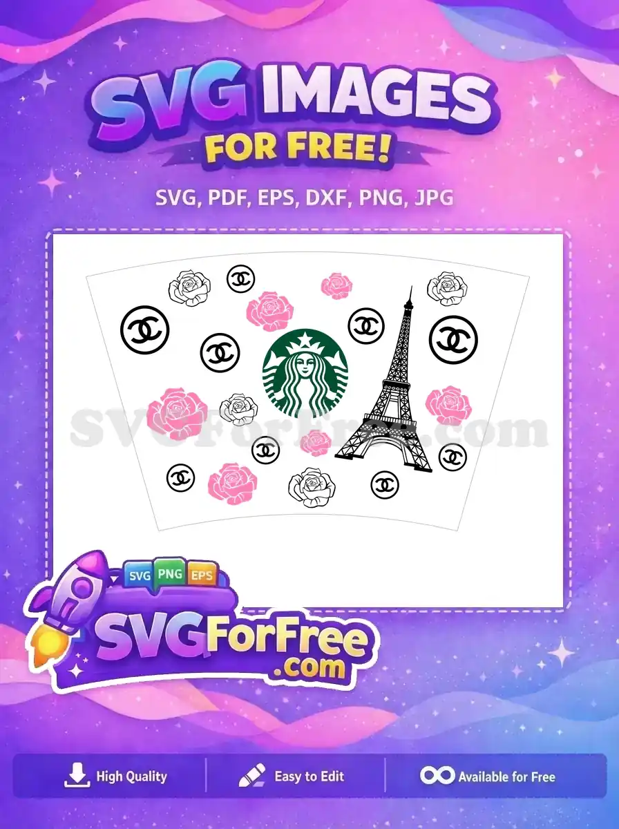 Free Pink Roses Free Starbucks Design Floral Art Free SVG