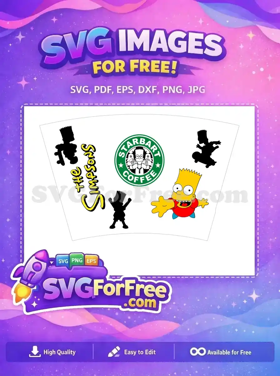 Free Bart Simpson Starbucks Free Silhouette Poses Simpsons Free SVG
