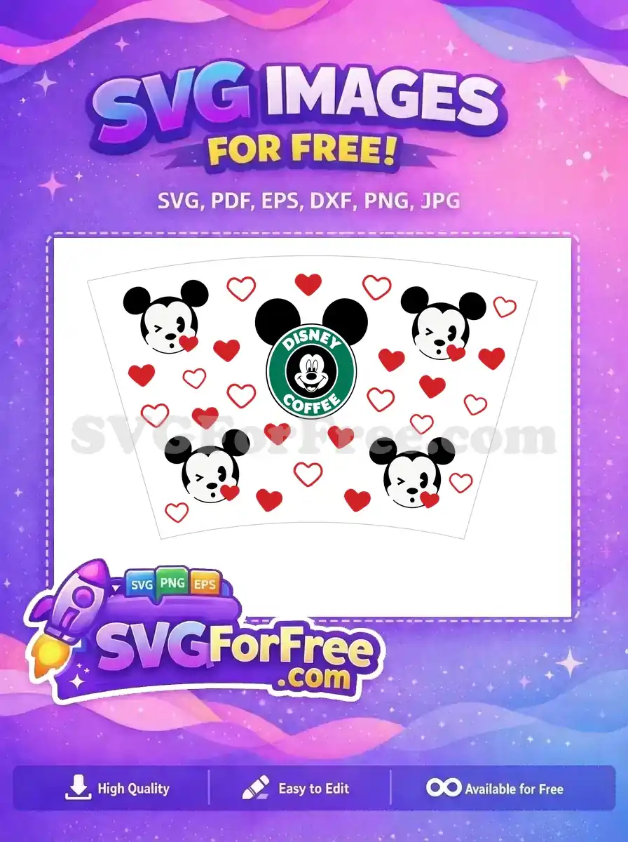 Free Wink Heart Free Mickey Starbucks Valentine Free SVG