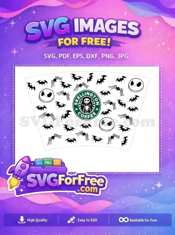 Free Jack Skellington Starbucks Free Nightmare Before Christmas Free SVG