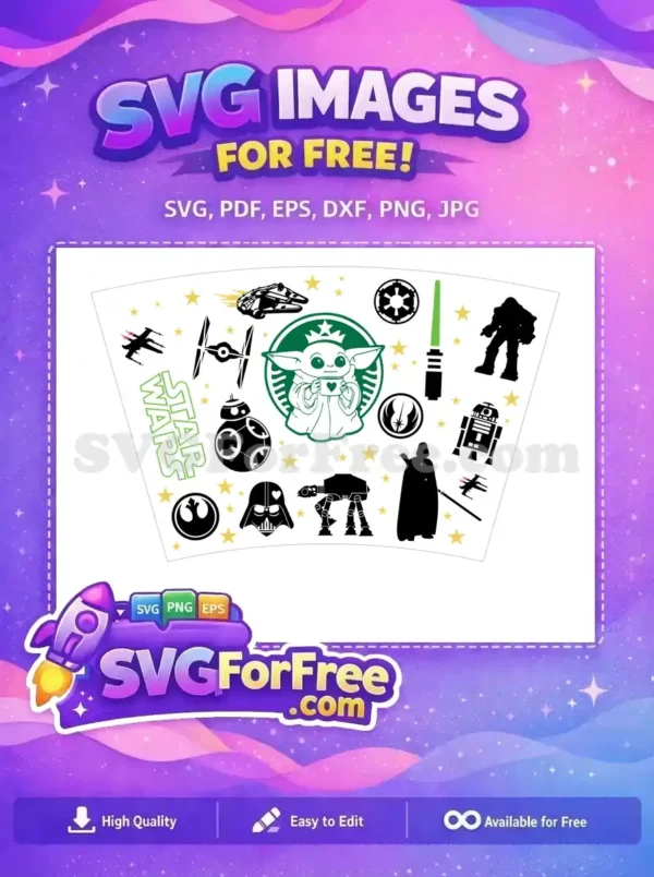 Free Grogu Starbucks Free Heart Mug Star Wars Free SVG