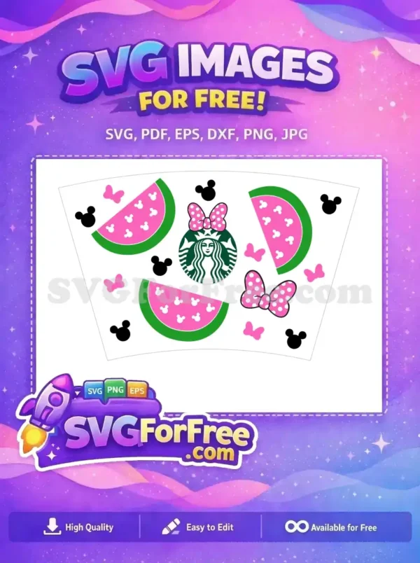Free Watermelon Minnie Free Starbucks Polka Dot Bow Summer Free SVG Free Watermelon Minnie Free Starbucks Polka Dot Bow Summer Free SVG