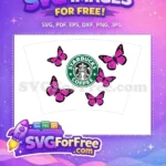 Free Pink Butterflies Free Starbucks Coffee Cup Free SVG - Instant Download