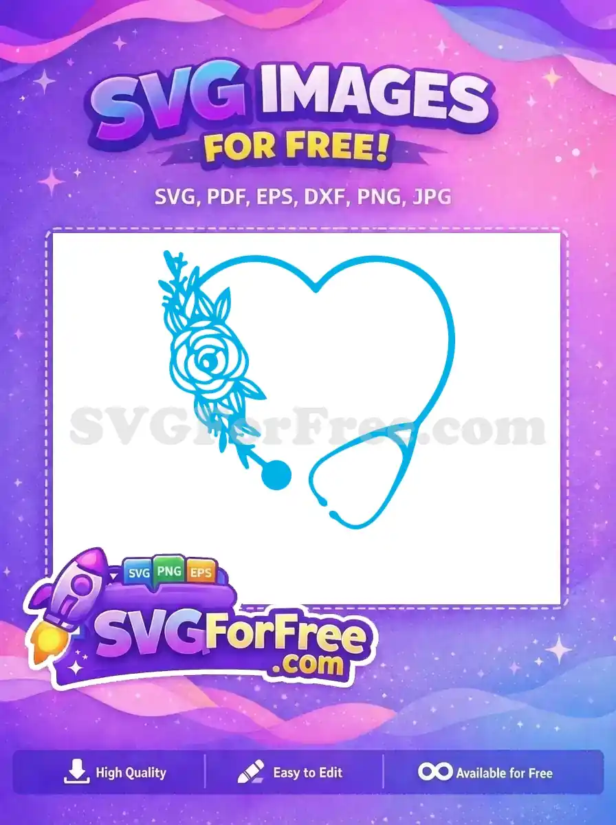 Free Heart Floral Free Stethoscope Doctor Life Free SVG