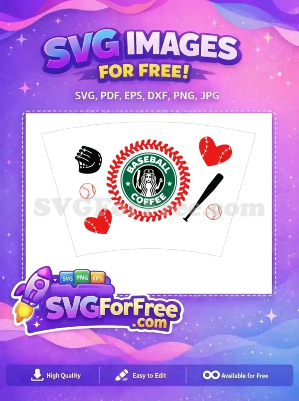 Free Baseball Glove Free Baseball Hearts Starbucks Free SVG 2