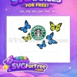 Free Blue Butterflies Free Yellow Starbucks Coffee Free SVG - Instant Download