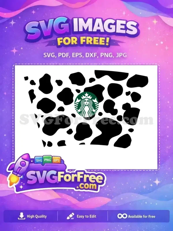 Free Black and White Spots Free Starbucks Logo Design Free SVG