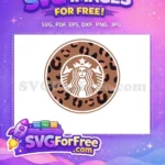 Free Leopard Print Free Starbucks Logo Design Coffee Free SVG - Instant Download