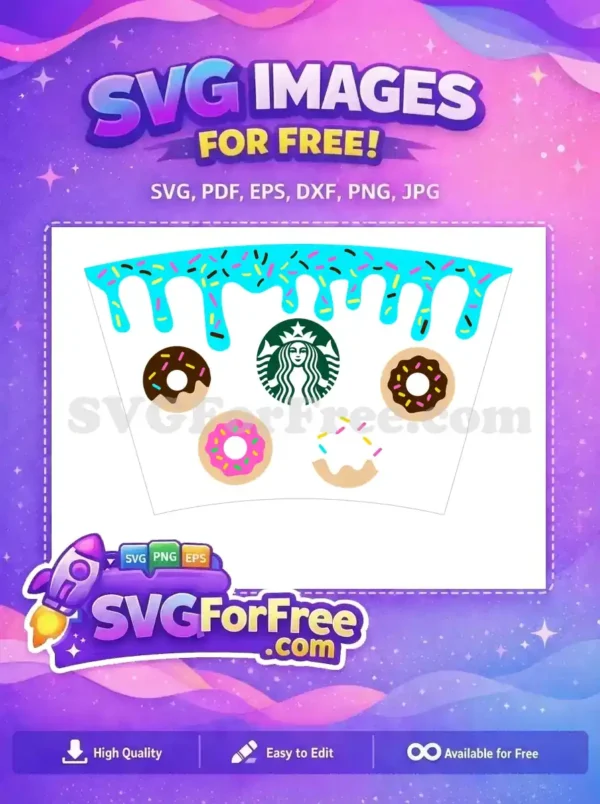 Free Colorful Sprinkles Free Donut Starbucks Free SVG