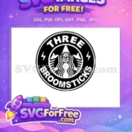 Free Witch Hat Free Starbucks Three Broomsticks Free SVG - Instant Download