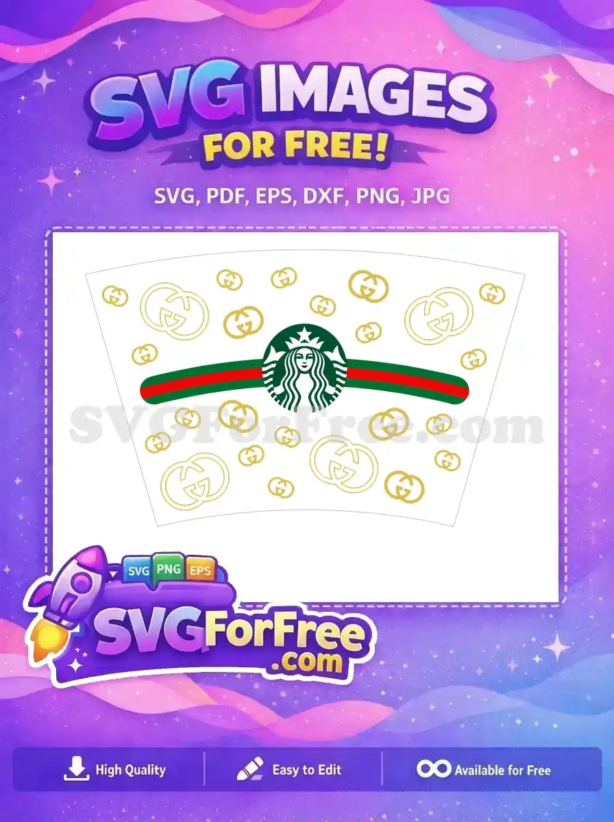 Free Green Red Stripe Free Gucci Pattern Starbucks Free SVG