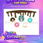 Free Drip Glaze Free Colorful Donut Starbucks Free SVG - Instant Download