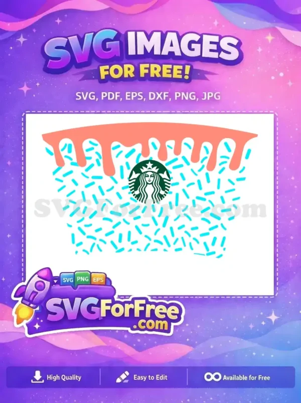 Free Pink Drip Free Blue Sprinkles Starbucks Free SVG