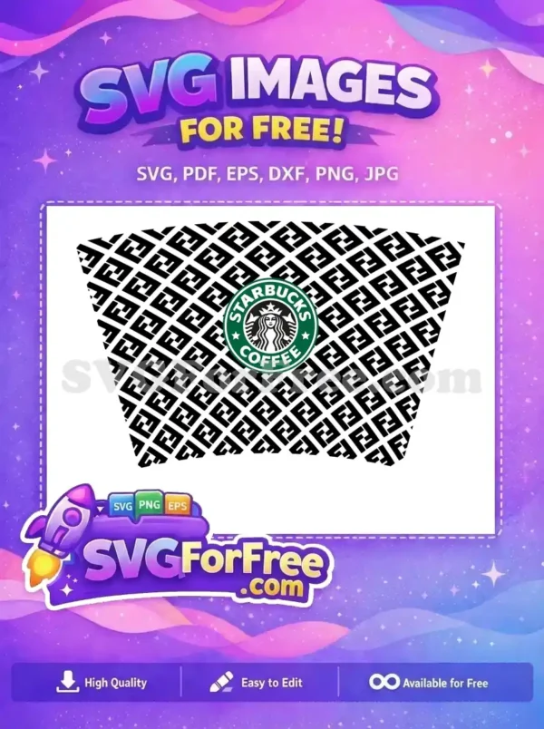 Free Black Pattern Free Starbucks Logo Inspired Design Free SVG