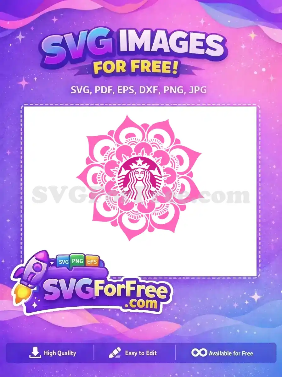 Free Pink Floral Starbucks Free Mandala Pattern Free SVG