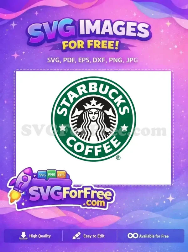 Free Starbucks Siren Free Green White Starbucks Free SVG