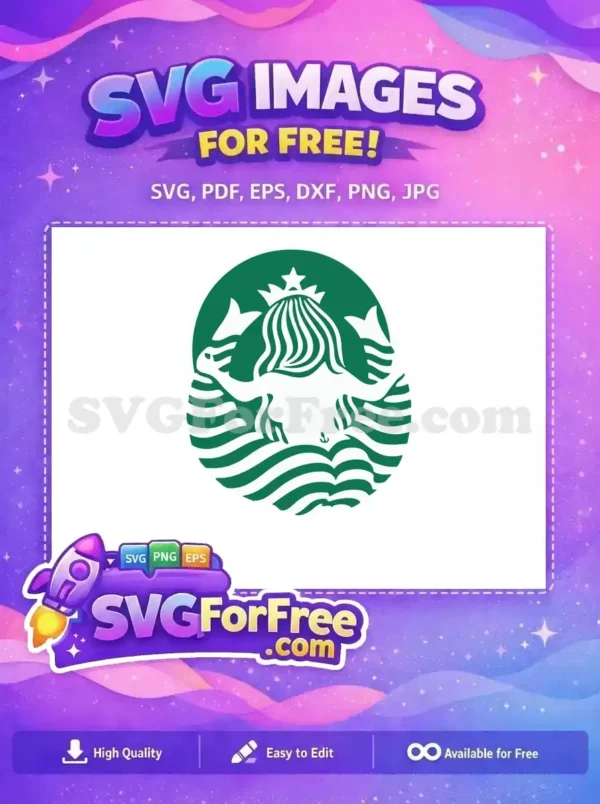 Free Starbucks Mermaid Free Green Starbucks Logo Free SVG