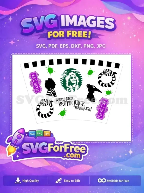 Free Starbucks Beetlejuice Green Bugs Movie Free SVG