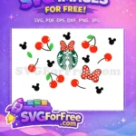 Free Minnie Red Bow Free Cherry Starbucks Design Free SVG - Instant Download
