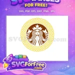 Free Brown Haired Starbucks Free Floral Border Starbucks Free SVG - Instant Download