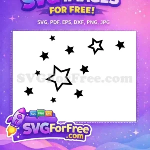 Free Black Star Outlines Free Celestial Pattern Simple Free SVG