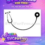 Free Black Stethoscope Free Medical Equipment Healthcare Free SVG - Instant Download