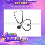 Free Medical Stethoscope Free Heart Shape Doctor Free SVG 1 - Instant Download