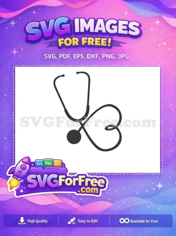 Free Medical Stethoscope Free Heart Shape Doctor Free SVG 1