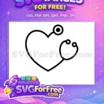 Free Medical Stethoscope Free Doctor Nurse Heart Free SVG 4 - Instant Download
