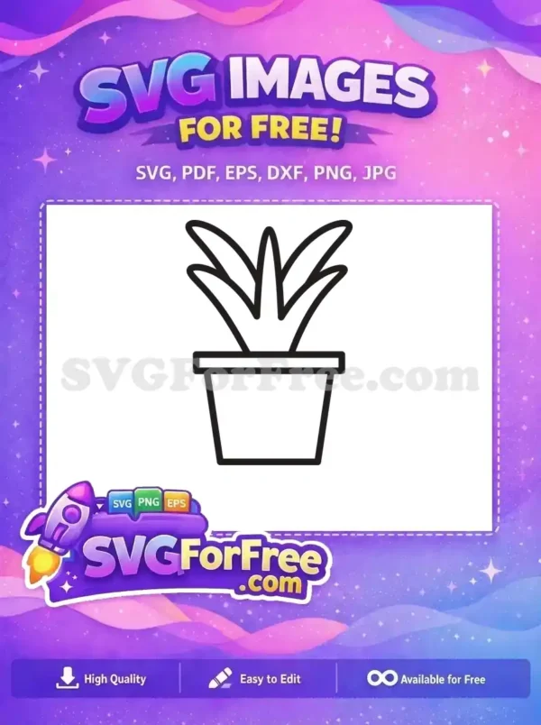 Free Minimalist Plant Free Potted Simple Succulent Free SVG