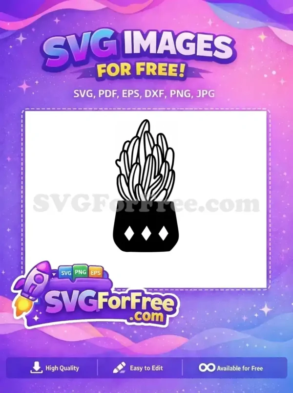 Free Detailed Plant Free Potted Succulent Free SVG