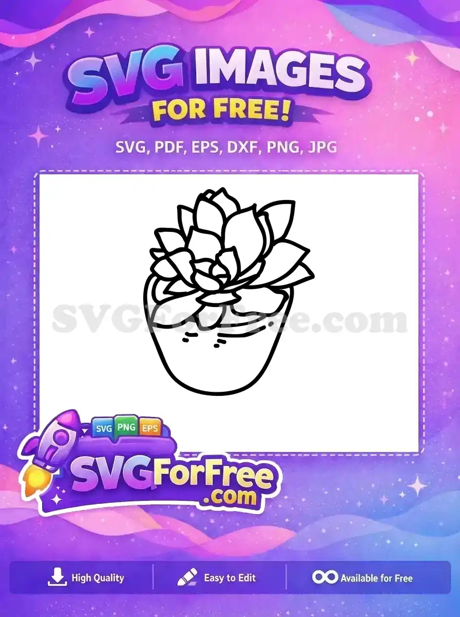 Free Detailed Succulent Free Plant Design Succulent Free SVG 4