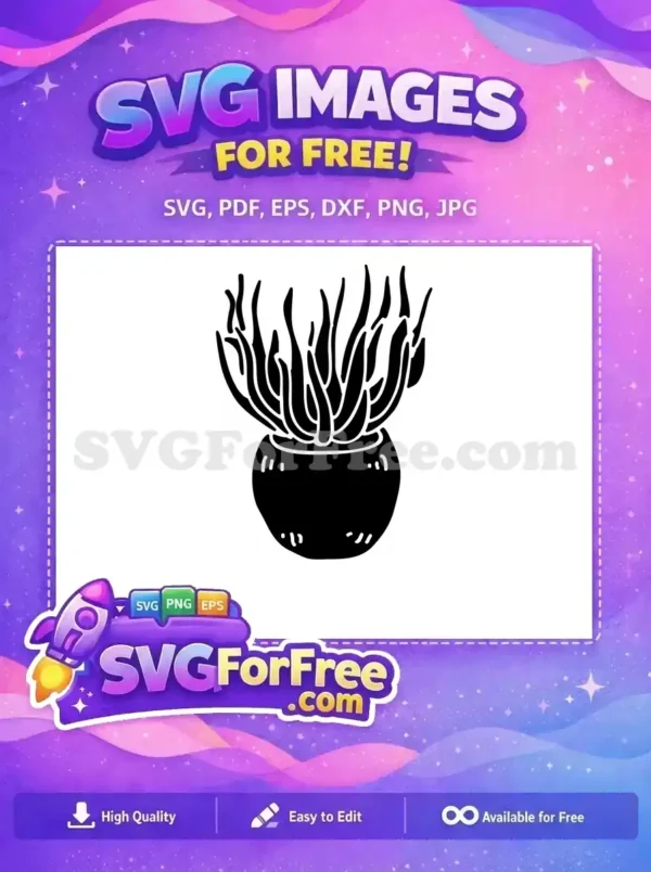 Free Detailed Succulent Free Plant Dark Free SVG 2