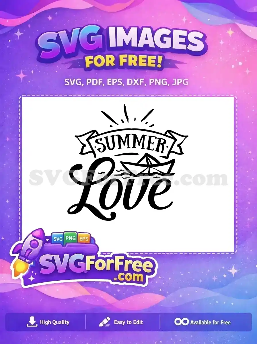Free Boat Silhouette Free Summer Love Quote Design Free SVG