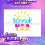 Free Sunshine Yellow Rays Free Turquoise Text Summer Free SVG - Instant Download