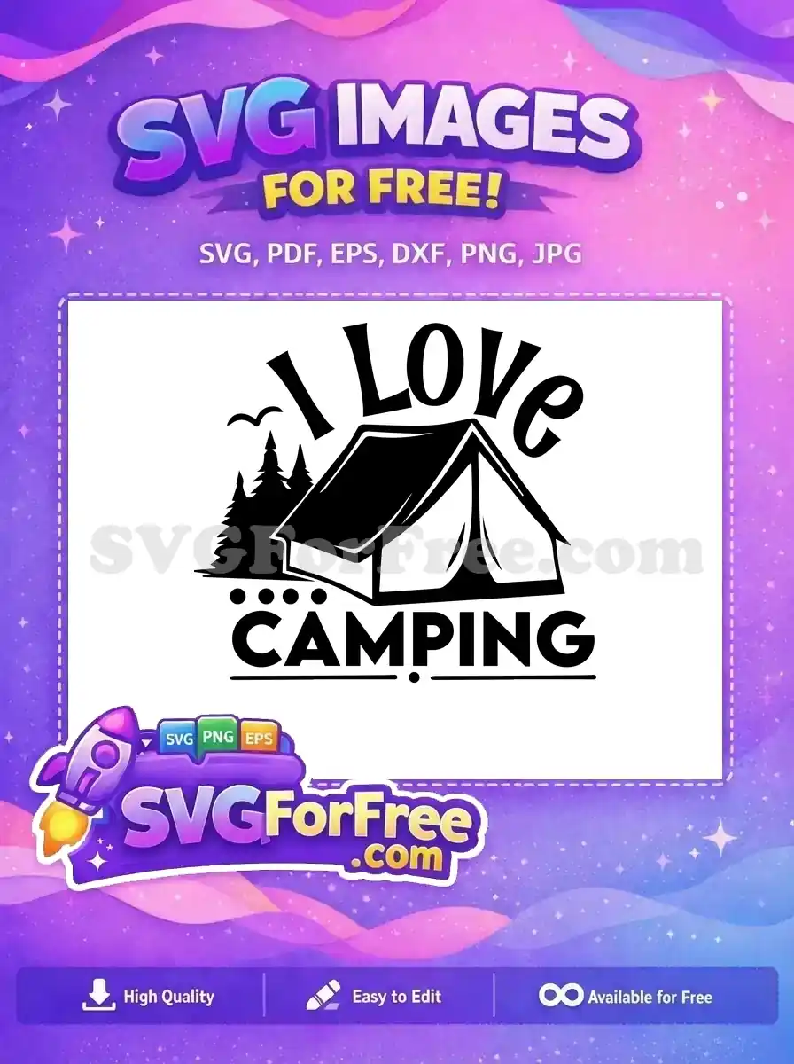 Free Tent Bird Free Pine Trees Camping Free SVG