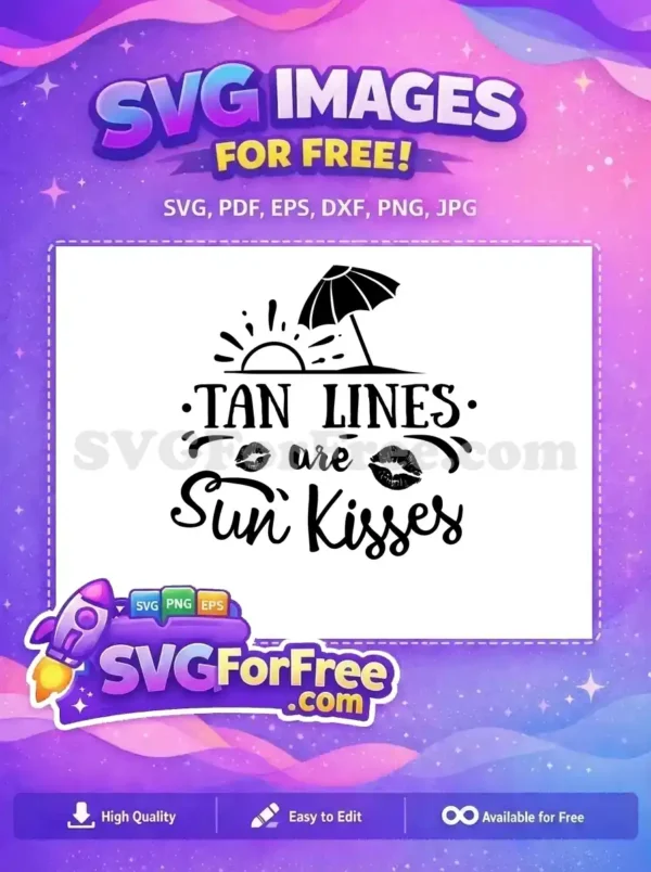 Free Beach Umbrella Free Sun Kisses Summer Free SVG