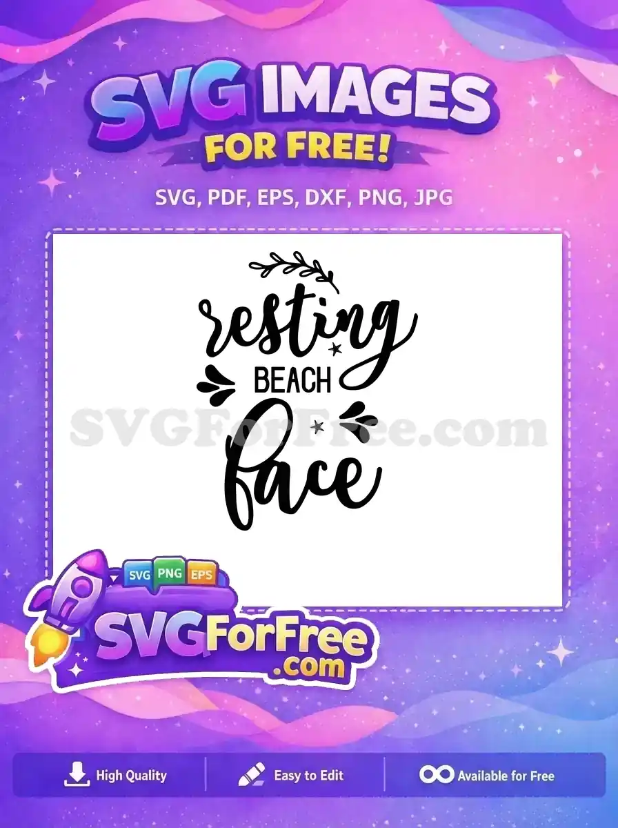 Free Resting Beach Free Face Summer Quotes Free SVG