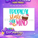 Free Turquoise Orange Flowers Free Coconut Drink Summer Quotes Free SVG - Instant Download