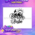 Free Beach Babe Wave Summer Free Sun Free SVG - Instant Download