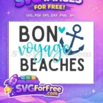 Free Bon Voyage Heart Free Beaches Anchor Summer Free SVG - Instant Download