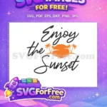 Free Orange Palm Trees Free Sunset Graphic Summer Free SVG - Instant Download