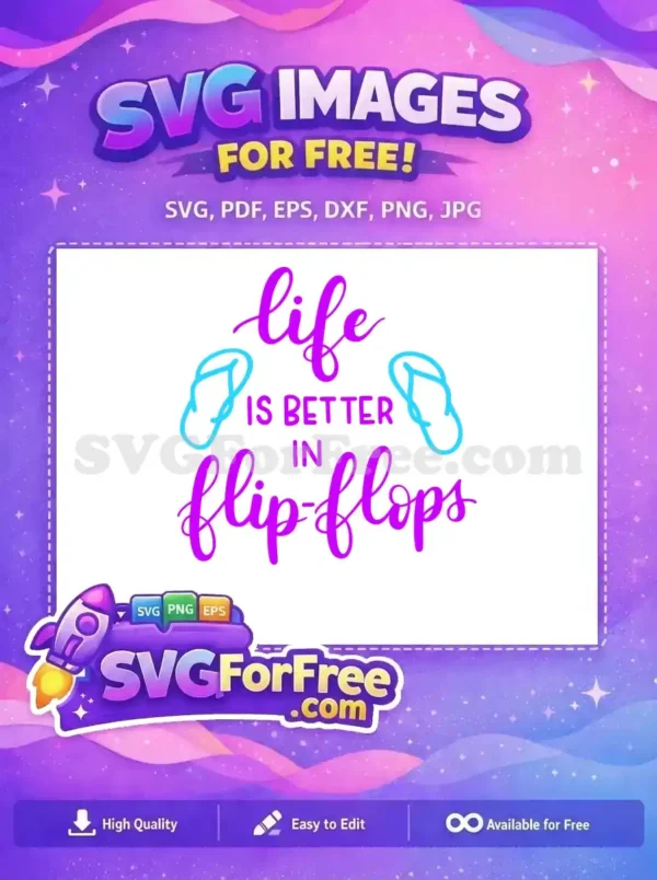 Free Purple Life Free Better Flipflops Summer Free SVG Free Purple Life Free Better Flipflops Summer Free SVG