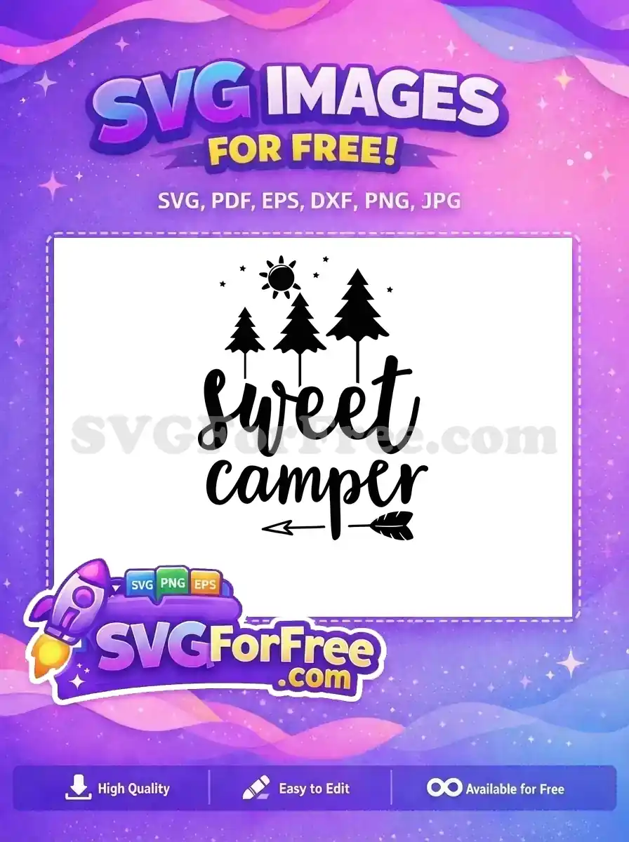 Free Sweet Camper Trees Free Sun Stars Summer Free SVG