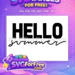 Free Hello Block Font Free Summer Script Text Free SVG - Instant Download