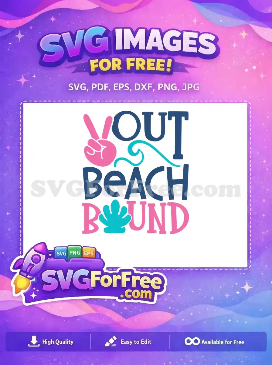 Free Pink Peace Sign Free Turquoise Shell Beach Bound Free SVG