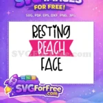 Free Resting Summer Free Beach Face Bold Free SVG - Instant Download