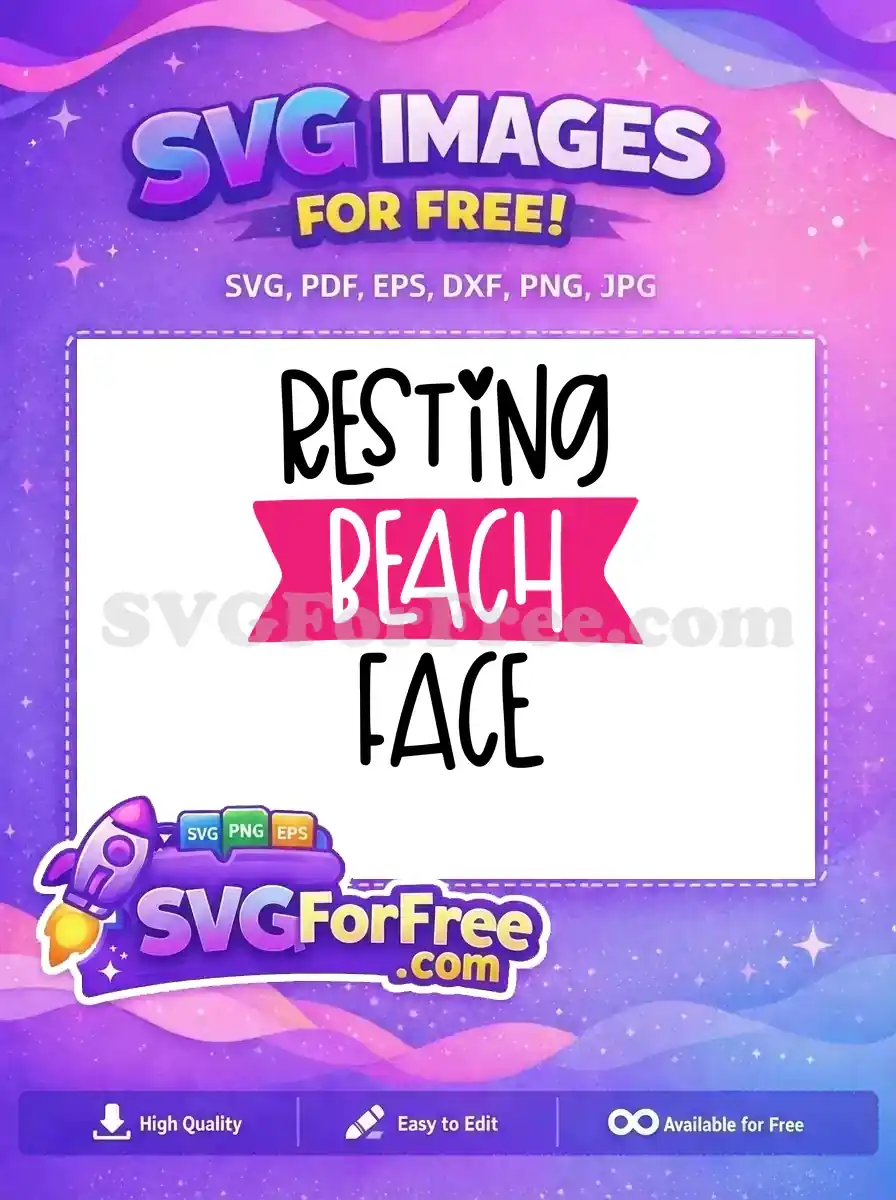 Free Resting Summer Free Beach Face Bold Free SVG
