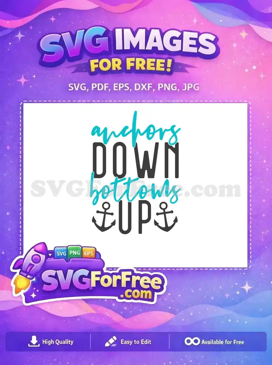 Free Anchors Turquoise Free Bottoms Up Summer Free SVG